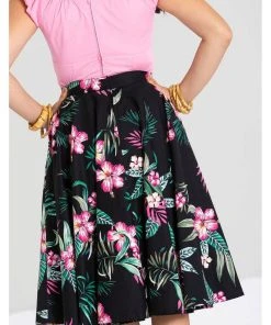 Hell Bunny Kalani 50's Swing Skirt Black