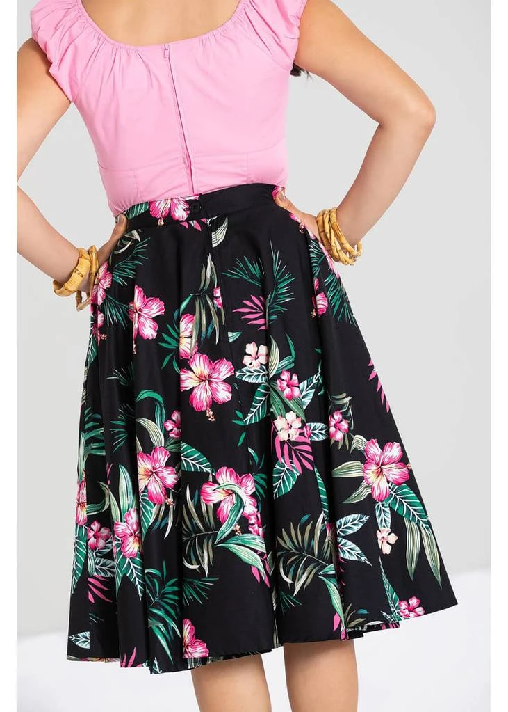 Hell Bunny Kalani 50's Swing Skirt Black
