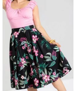 Hell Bunny Kalani 50's Swing Skirt Black
