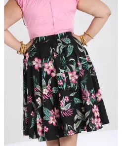 Hell Bunny Kalani 50's Swing Skirt Black