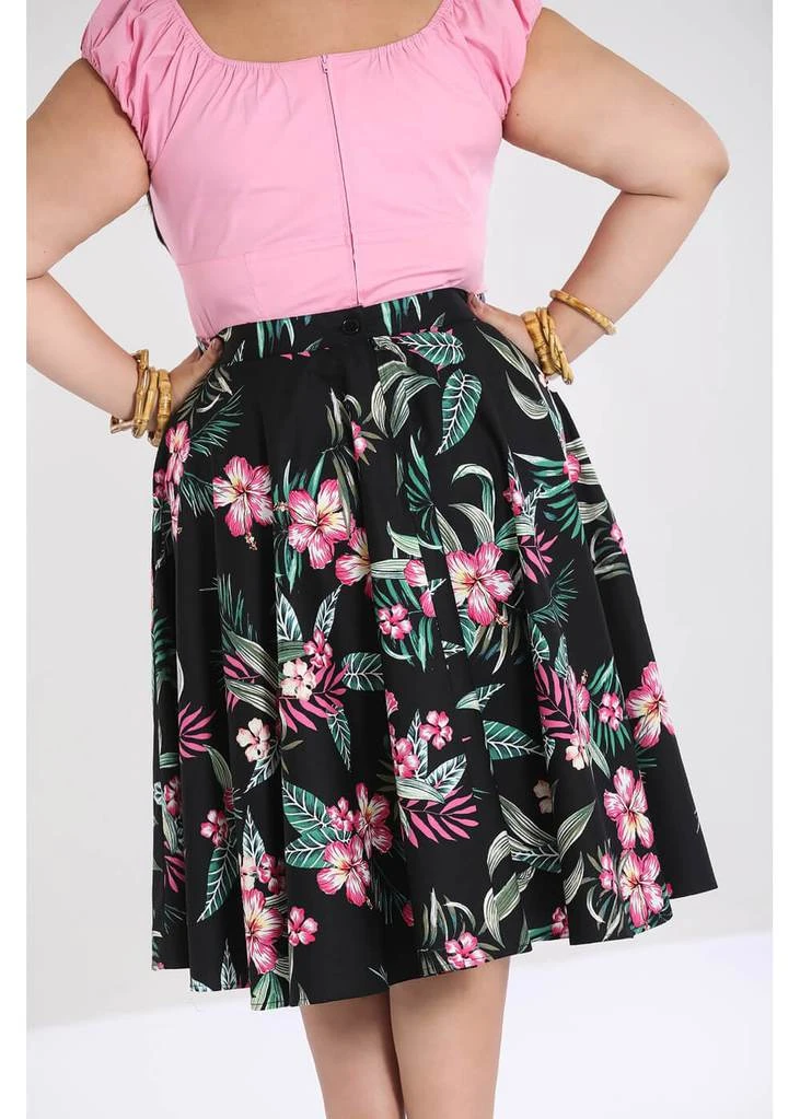 Hell Bunny Kalani 50's Swing Skirt Black