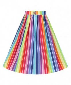 New In Hell Bunny Over The Rainbow 50's Swing Skirt Multi