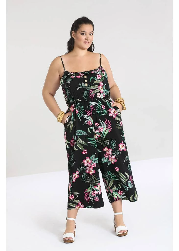Hell Bunny Kalani 40's Jumpsuit Black New In