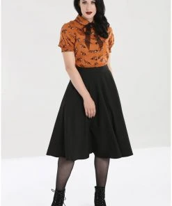 Hell Bunny Amelie 50's Swing Skirt Black New In