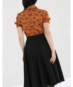 Hell Bunny Amelie 50's Swing Skirt Black New In