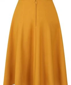 Hell Bunny Amelie 50's Swing Skirt Mustard