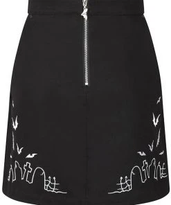Hell Bunny Cullen Graveyard 60's Mini Skirt Black
