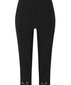 Hell Bunny Full Moon Bats Capri Trousers Black