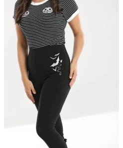 Hell Bunny Full Moon Bats Capri Trousers Black