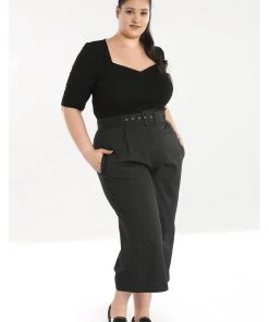 New In Hell Bunny Benny Culottes 60's Trousers Grey