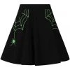 Hell Bunny Miss Muffet Spider Skirt Black Green New In