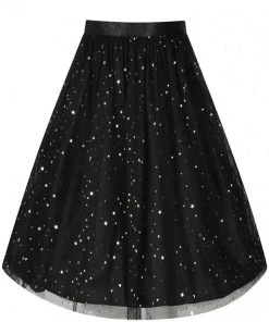 Hell Bunny Infinity Stars 50's Tulle Party Skirt Black