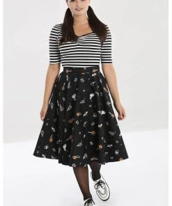 Hell Bunny Trick Or Treat 50's Swing Skirt Black