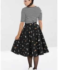 Hell Bunny Trick Or Treat 50's Swing Skirt Black