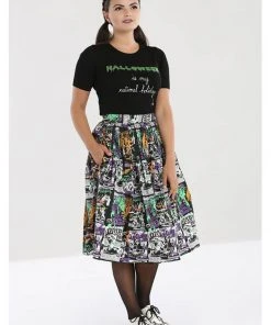 New In Hell Bunny Be Afraid Halloween 50's Swing Skirt Multi