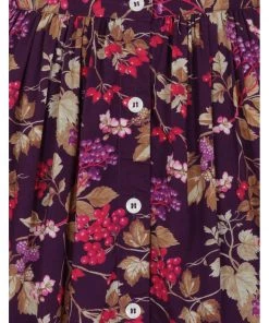 Hell Bunny Berry Crush 50's Swing Skirt Purple