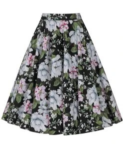 Hell Bunny Alba Swing Skirt Black New In