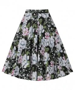 Hell Bunny Alba Swing Skirt Black New In