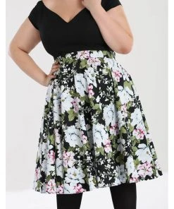 Hell Bunny Alba Swing Skirt Black New In