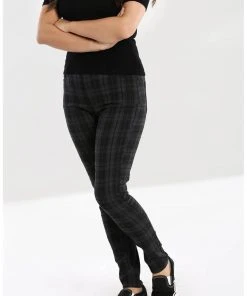 New In Hell Bunny Storm 80's Skinny Trousers Grey