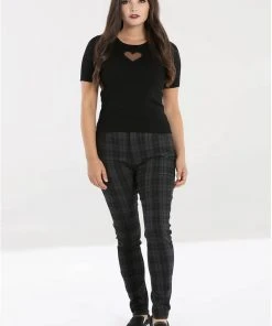 New In Hell Bunny Storm 80's Skinny Trousers Grey