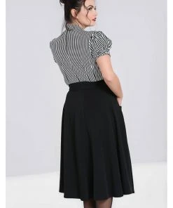Hell Bunny Carlie 50's Swing Skirt Black New In