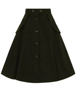 Hell Bunny Carlie 50's Swing Skirt Black New In