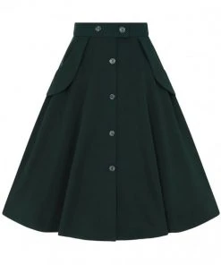 New In Hell Bunny Carlie 50's Swing Skirt Dark Green