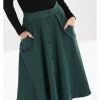 New In Hell Bunny Carlie 50's Swing Skirt Dark Green