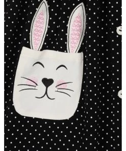 Hell Bunny Miffy Polkadot 40's Mini Skirt Black