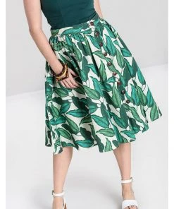 New In Hell Bunny Rainforest 50's Swing Skirt Ivory