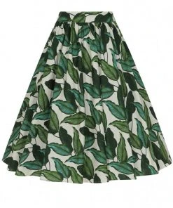 New In Hell Bunny Rainforest 50's Swing Skirt Ivory