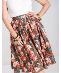 Hell Bunny Ukulele 50's Swing Skirt Orange