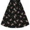 Hell Bunny Bobby Sue Rose 40's Swing Skirt Black