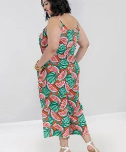 New In Hell Bunny Melonie 70's Jumpsuit Orange Colour