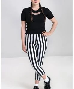 Hell Bunny Otho 60's Trousers Black White