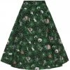 Hell Bunny Hex Spiderweb 50's Swing Skirt Black