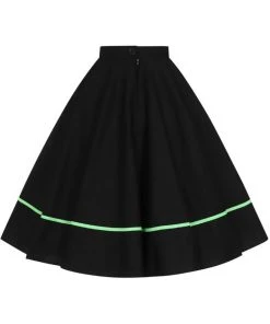 New In Hell Bunny Miss Muffet Spiderweb 50's Swing Skirt Black Green