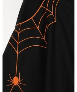 New In Hell Bunny Miss Muffet Spiderweb 50's Swing Skirt Black Orange