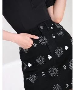 Hell Bunny Oculus Ouija Mini 60's Skirt Black