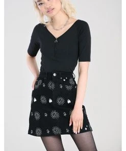 Hell Bunny Oculus Ouija Mini 60's Skirt Black