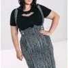 Hell Bunny Regan 50's Pinafore Pencil Skirt Black New In