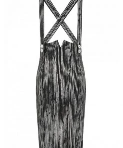 Hell Bunny Regan 50's Pinafore Pencil Skirt Black New In