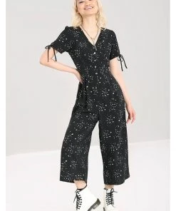 New In Hell Bunny Zodiac 70's Jumpsuit Black