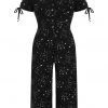 New In Hell Bunny Zodiac 70's Jumpsuit Black