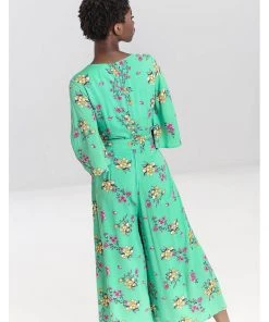 New In Hell Bunny Adelina 70's Jumpsuit Mint Green