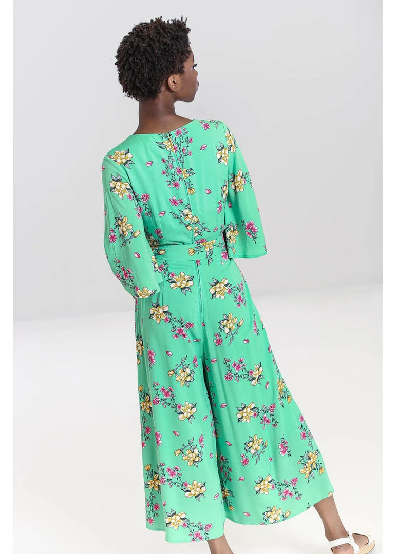 New In Hell Bunny Adelina 70's Jumpsuit Mint Green