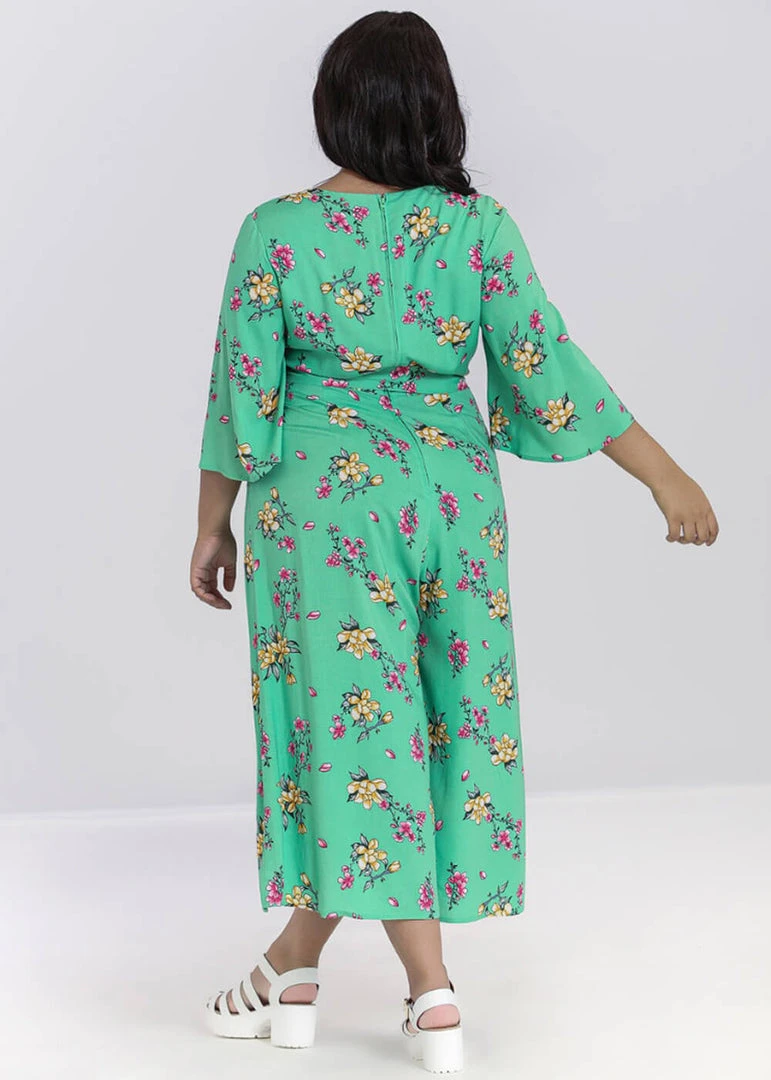 New In Hell Bunny Adelina 70's Jumpsuit Mint Green