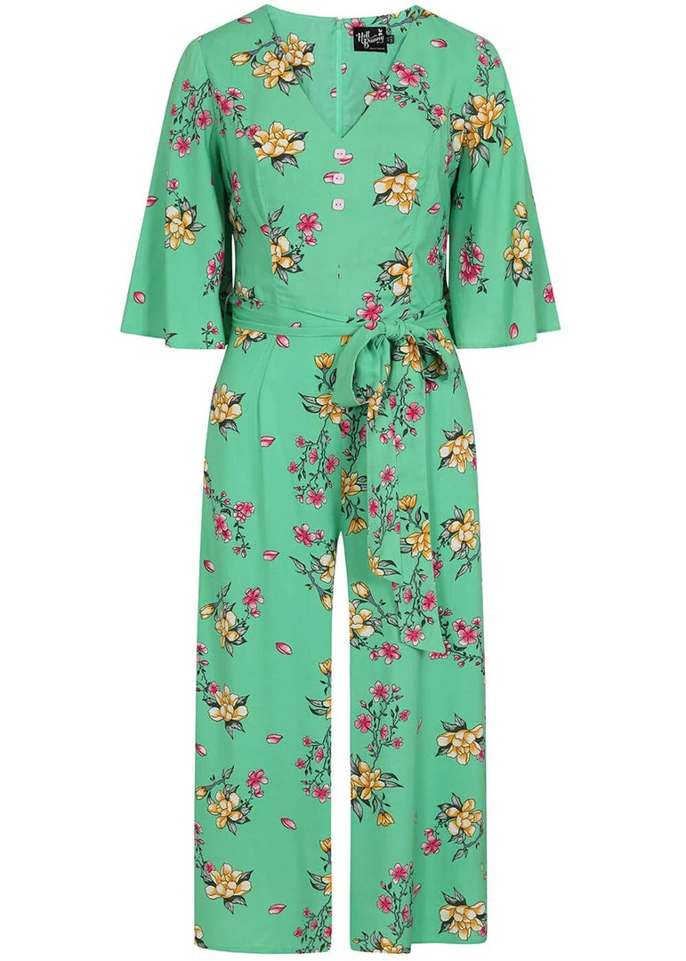 New In Hell Bunny Adelina 70's Jumpsuit Mint Green