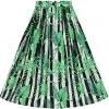 New In Hell Bunny Solana Leaves 50's Swing Skirt Black White